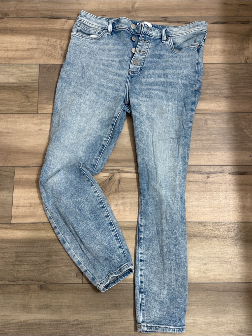 LC Lauren Conrad Light Blue High-Rise Button-Fly Skinny Jeans